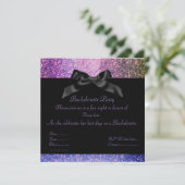 Melkzuiger-Paars-sparkle PARTIJINVITATIE Kaart (Staand voorkant)