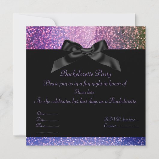 Melkzuiger-Paars-sparkle PARTIJINVITATIE Kaart (Voorkant)