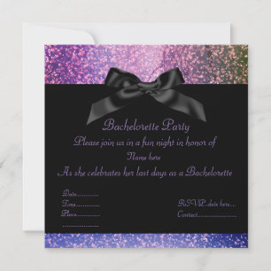Melkzuiger-Paars-sparkle PARTIJINVITATIE Kaart