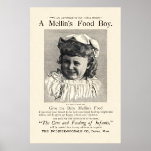 Mellin's Baby Food Ad uit 1892 Poster