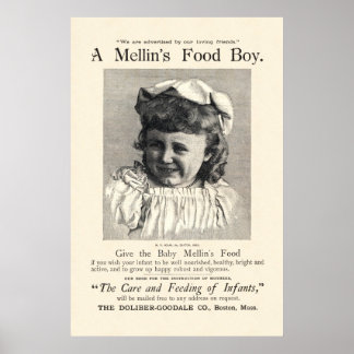  Mellin's Baby Food Ad uit 1892 Poster