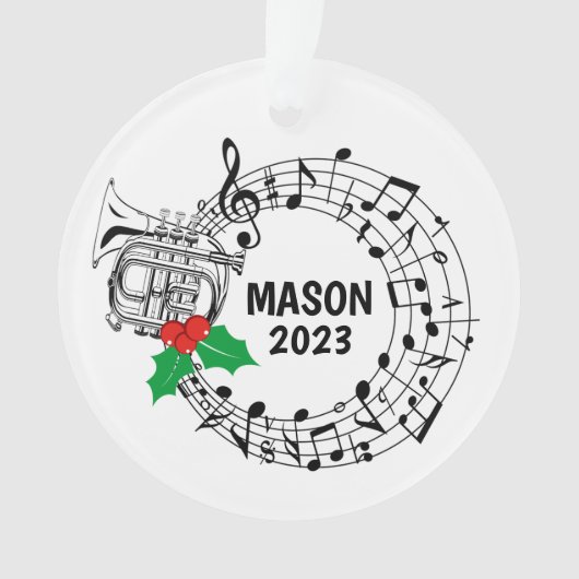 Mellophone Marching Band Kerst Ornament (voorkant)
