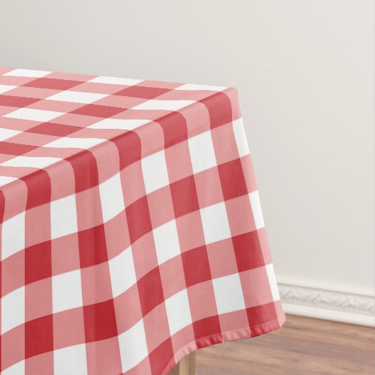 Mellow Classic Gingham - rood wit geruit. Tafelkleed (Voorbeeld)