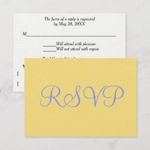 Mellow Geel Blauw Bruiloft RSVP Kaartje