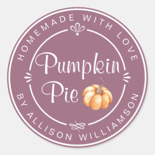 Mellow Mauve Pompoentaart Zelfgemaakt Ronde Sticker