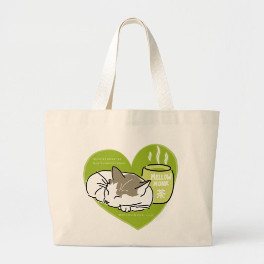 Mellow Monk Cat Jumbo Tote Bag (Voorkant)