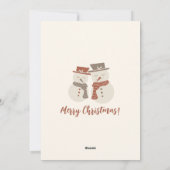Mellow Snowmen - Vrolijk Kerstfeest! bewerkbaar ro Feestdagenkaart (Achterkant)