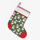 Mellow Snowmen - Xmas red on green. Kleine Kerstsok (Voorkant (Hangend))