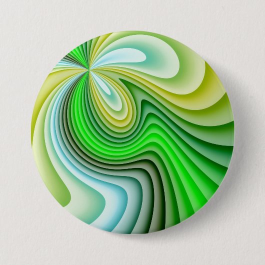 Mellow Yellow en Green Waves Ronde Button 7,6 Cm (Voorkant)