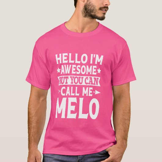 Melo Achternaam Noem me Melo Familie Team Achterna T-shirt (Voorkant)