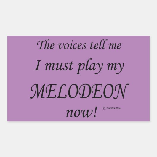Melodeon Voices zegt dat hij rechthoekige Sticker  (Voorkant)