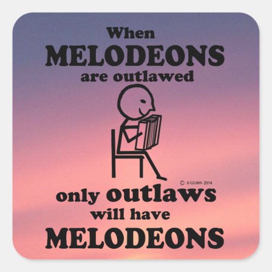 Melodeons Verboden Square Sticker (Voorkant)