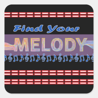 melodie T-shirt Vierkante Sticker