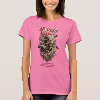 Melodie van de slapeloze maan artistieke viool Ser T-shirt