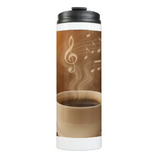 "Melodieën in stoom: Muzikale koffiekop kunst mok" Thermosbeker