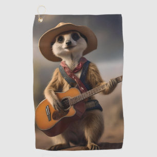 Melodieën van de Savanna A Meerkat Gitaar Serenade Golfhanddoek