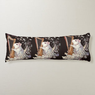 Melodisch Witte Rat Body Kussen – Elegant Ontwerp