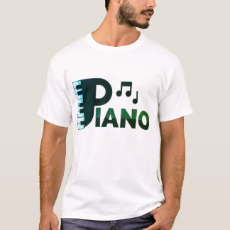 Melodische elegantie: pianomuziekontwerp t-shirt