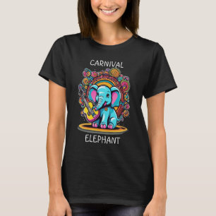 Melodische mammoet olifant spelen gitaar t-shirt