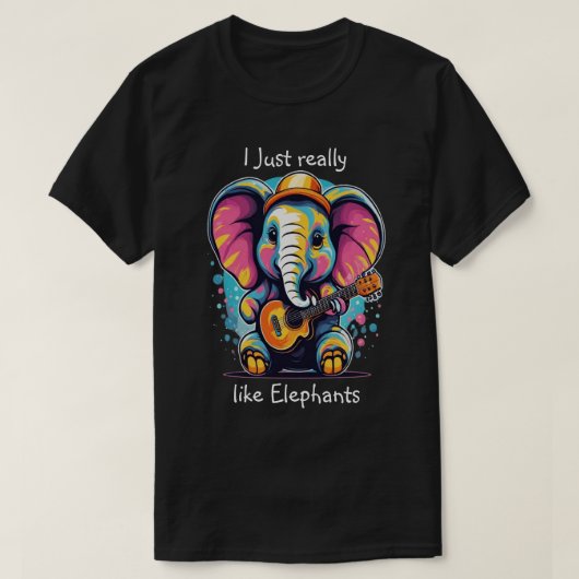 Melodische Pachyderm Ik hou echt van olifanten T-shirt (Design voorkant)