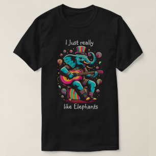 Melodische Pachyderm: olifant die een gitaar omvor T-shirt