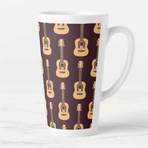 Melodische snaren: weinig gitaar patroon latte mok