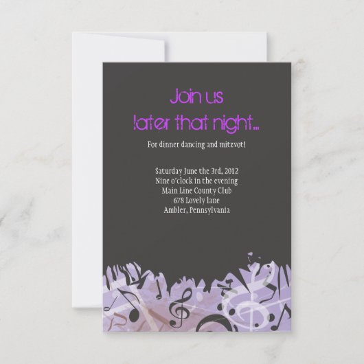 MELODY de la carte de Bat mitzvah du TORAH Bar (Devant)