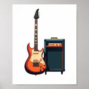 Melody elektrische gitaar en versterker poster