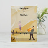 Melody of Us bruiloft Kaart (Staand voorkant)