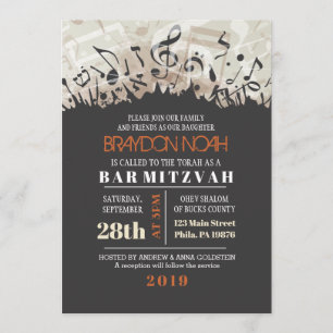 MELODY VAN DE TORAH Bar Bat Mitzvah Uitnodiging