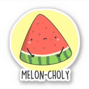 Meloen-choly Grappige Sad Watermeloen Pun Sticker