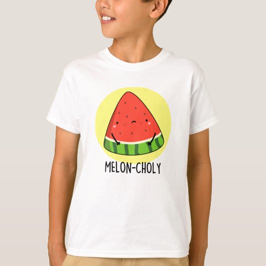 Meloen-choly Grappige Sad Watermeloen Pun T-shirt (Voorkant)