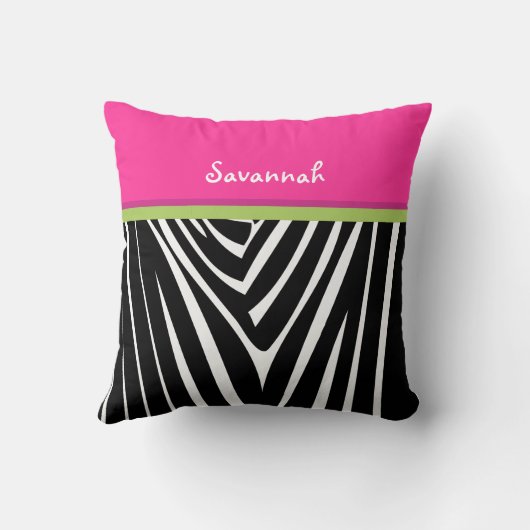 Meloen en Roze Persoonlijke Stijlvolle Zebra Kusse Kussen (Achterkant)
