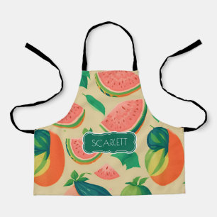 Meloen Vruchten Waterverf Kleurrijk Patroon Schort