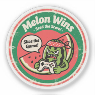 Meloen Wint! Zaai de Score Gamer Sticker