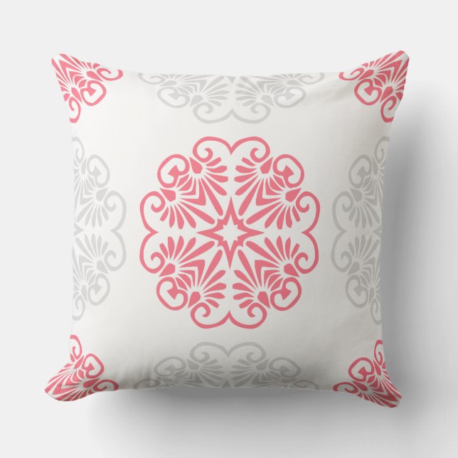 Melon/Agua Motif Mandala Coussin réversible (Recto)