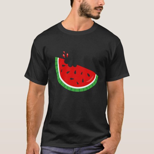 Melon Bite Summer Watermeloen Fruit Melon Seed Bit T-shirt (Voorkant)