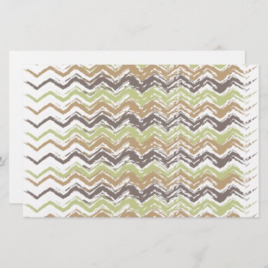 Melon Brandy Scribble ZigZag Pattern Briefpapier (Voorkant / Achterkant)