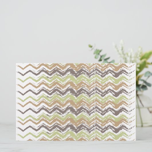 Melon Brandy Scribble ZigZag Pattern Briefpapier (Staand voorkant)