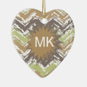 Melon Brandy Scribble ZigZag Pattern Keramisch Ornament (Rechts)