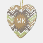 Melon Brandy Scribble ZigZag Pattern Keramisch Ornament (Links)