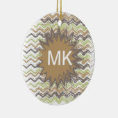 Melon Brandy Scribble ZigZag Pattern Keramisch Ornament (Rechts)