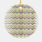 Melon Brandy Scribble ZigZag Pattern Keramisch Ornament (Achterkant)