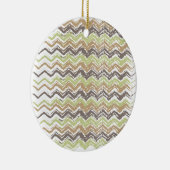 Melon Brandy Scribble ZigZag Pattern Keramisch Ornament (Rechts)