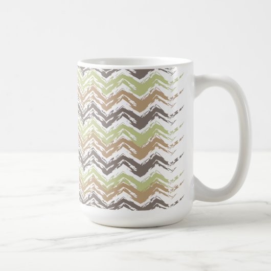 Melon Brandy Scribble ZigZag Pattern Koffiemok (Rechts)