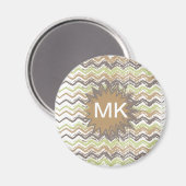 Melon Brandy Scribble ZigZag Pattern Magneet (Voorkant / Achterkant)