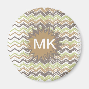 Melon Brandy Scribble ZigZag Pattern Magneet