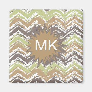 Melon Brandy Scribble ZigZag Pattern Magneet