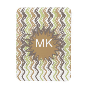 Melon Brandy Scribble ZigZag Pattern Magneet