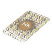 Melon Brandy Scribble ZigZag Pattern Magneet (Linkerzijde)